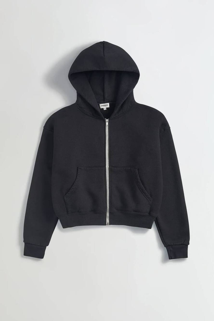 NEW ASHER women's rosie zip hoodie in military